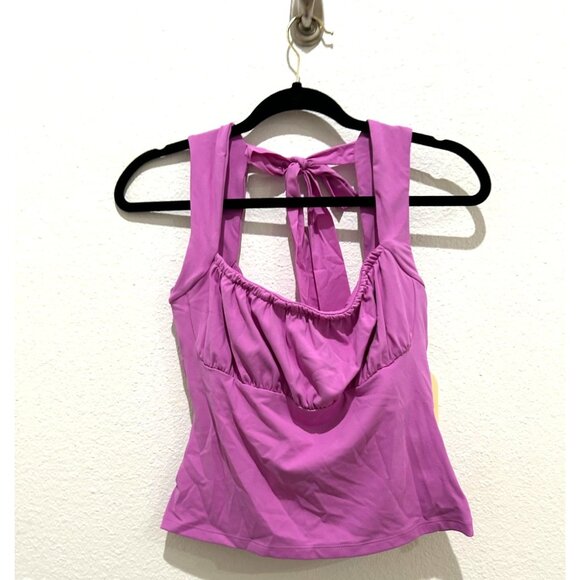 NWT Blogilates Purple Bow Back Tank - Women's M - MSRP $25 - Picture 1 of 6